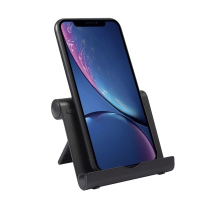 Insten Cell Phone Stand for Desk - Ergonomic Mount & Holder Compatible with Smartphones, iPhone, iPad, Tablet, Nintendo Switch, Black