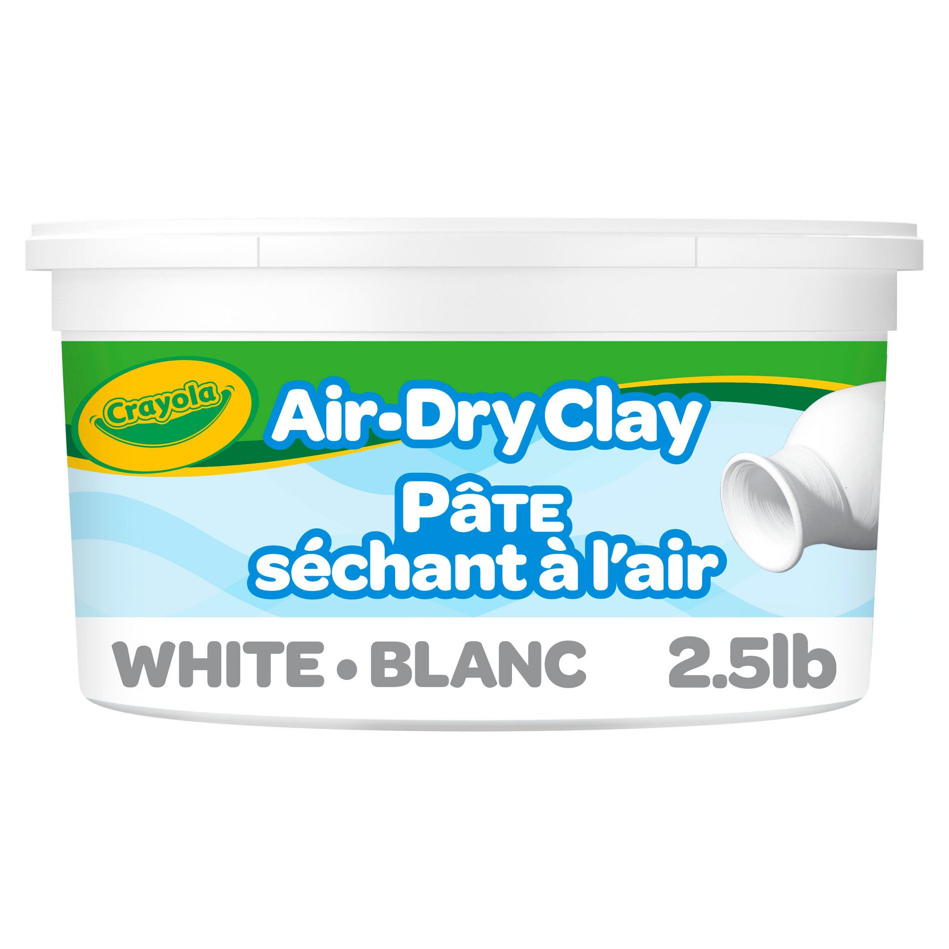Crayola 2.5lb Air Dry Clay White: Self-Hardening Non-Toxic Modeling Clay for Kids, Creative Thinking, Ages 4+
