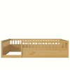 DOMETOUR Full Floor Bed Frame with Fence, Wood Kids Floor Beds Frame for Bedroom Playroom,Natural(Expect arrive date Jul. 10th) - 4 of 4