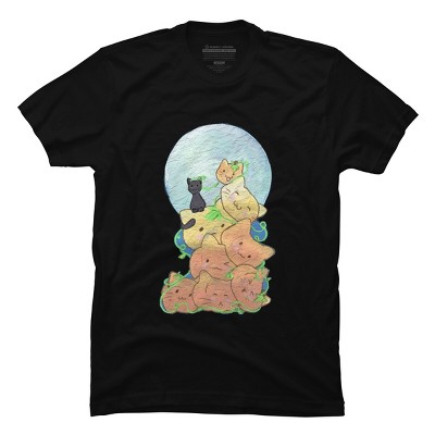 Men's Design By Humans Cat Pumpkin Pile By AwkwardDragon T-Shirt