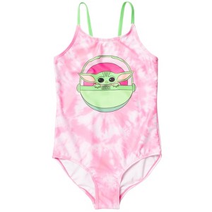 Star Wars The Child Girls One Piece Bathing Suit Toddler to Big Kid - 1 of 4