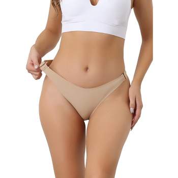 Allegra K Women's Low Waist Breathable Soft Stretchy Side Hook Comfortable Thongs