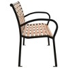 vidaXL Garden Bench Black and Brown Steel Standard - 3 of 4