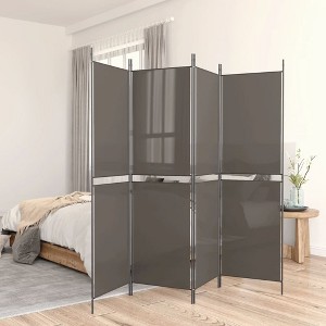 vidaXL 5-Panel Room Divider with Fabric Surface - Modern Decorative Screen in Anthracite - 1 of 4