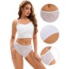 INSPIRE CHIC Breathable Underwear for Women's Lace Mid-Waisted Briefs, Available in Plus Size - 3 of 4