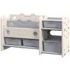 Qaba Kids Toy Storage, 2 Tier Toy Organizer with 4 Storage Boxes, Bookshelves for Kids Room, Nursery, Playroom, Cream White - 4 of 4