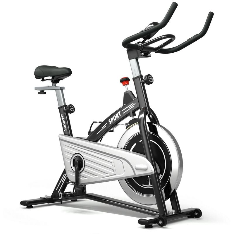 Costway 30Lbs Stationary Training Bike Exercising Bicycle W/Monitor Gym, 1 of 11