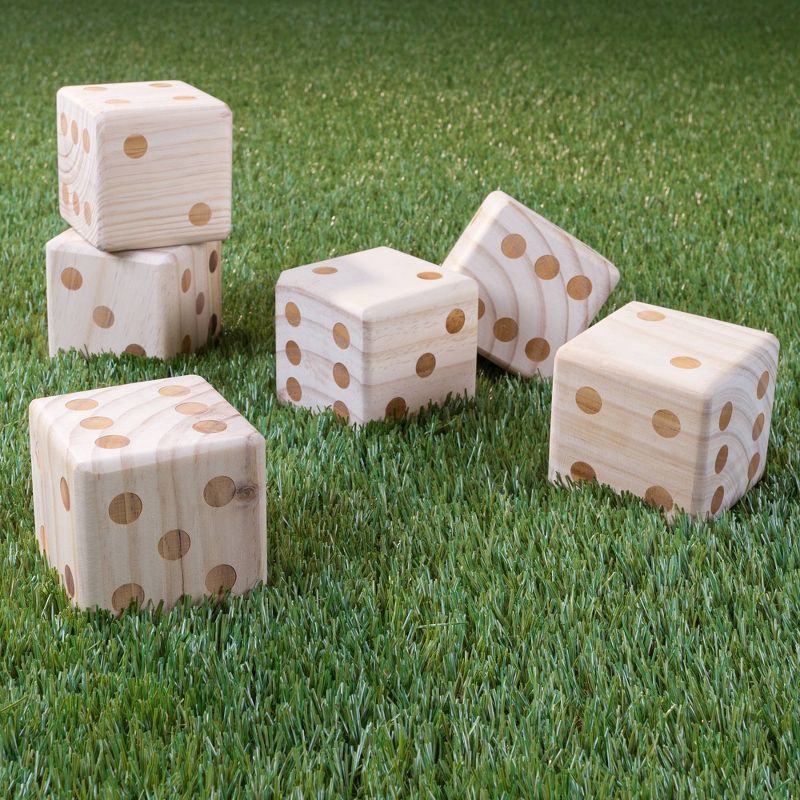 Hey! Play! Giant Wooden Yard Dice Outdoor Lawn Game, 1 of 7