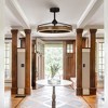 Parrot Uncle 27" Rustic Black Downrod Mount Fandelier LED Ceiling Fan - 2 of 4