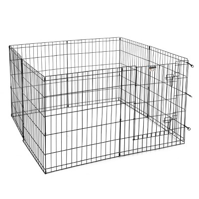 Black Metal 8-Panel Folding Pet Playpen