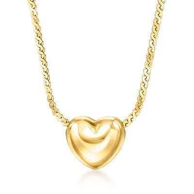 Pure Collection by Ross-Simons Italian 18kt Gold Vermeil Puffed Heart Necklace Size 16