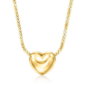 Pure Collection by Ross-Simons Italian 18kt Gold Vermeil Puffed Heart Necklace Size 16 - 1 of 4