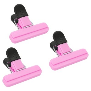 Unique Bargains Plastic Stainless Steel Storage Clips for Food Bag Sealing Paper File Photo 3 Pcs - 1 of 4