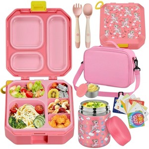 Bento Lunch Box for Kids with 12oz Soup Thermo Leak-Proof Lunch Food Container with 5 Compartment Thermo Hot Food Jar - 1 of 4