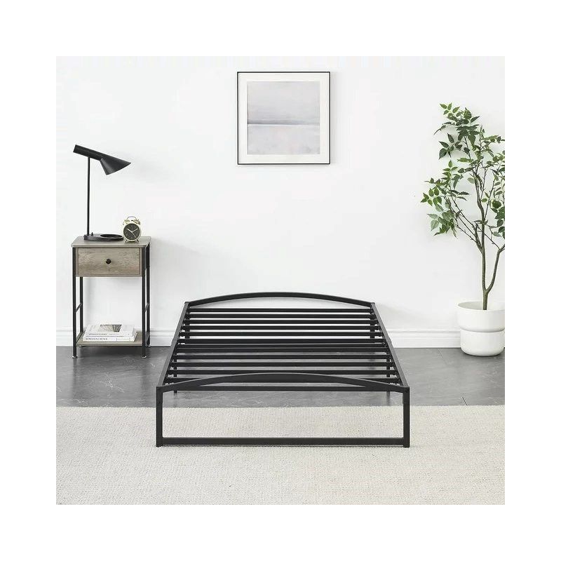 Whizmax Bed Frame Low Profile, 6 Inches White Metal Platform Bed Frame, Mattress Foundation, No Box Spring Needed, 2 of 8