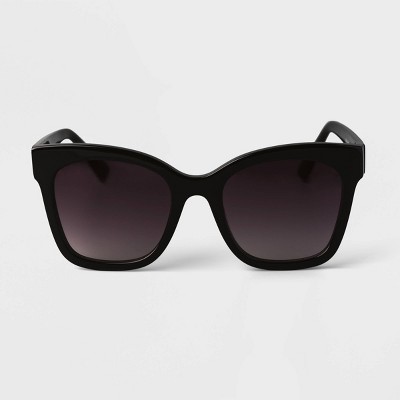 Women's Acetate Square Sunglasses - A New Day™ Black