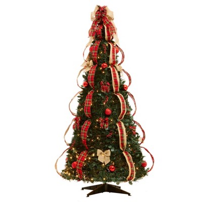 BrylaneHome 6 Ft Fully Decorated Pre-Lit Pop-Up Christmas Tree