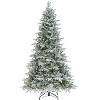 Yaheetech 4.5Ft/6Ft/7.5Ft Pre-Lit Snow Flocked Christmas Tree with Multicolor LED Lights - 2 of 4
