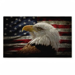 Stupell Industries Bald Eagle Portrait Printed Outdoor Door Mat, design by Collin Bogle, 18"x30" - 1 of 4