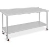 Stainless Steel Work Table, NSF Commercial Grade, Adjustable Shelf, Silver - 2 of 4
