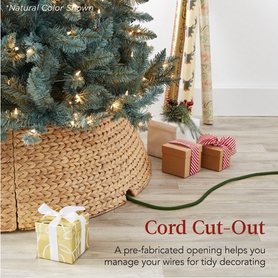 Washed White Woven Hyacinth Christmas Tree Collar