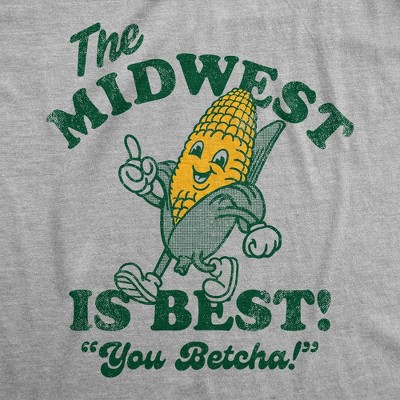 Мужские футболки Crazy Dog T-Shirts, Inc. Mens Funny T Shirts The Midwest Is Best Sarcastic Western Graphic Tee for Men - Crazy Dog Men's T Shirt For Foodies Light Grey M — фото 2