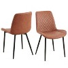 CAVINAS Mid-Century Modern Dining Chair with Metal Legs and High Back, Faux Leather Upholstered Armless Side Chair, Set of 4 - 2 of 4