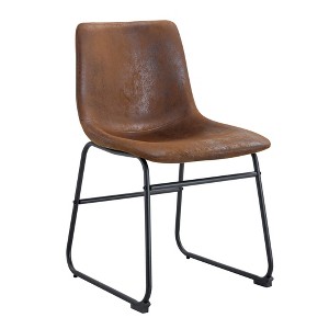 Dolonm Set of 4 Retro Suede Bar Stools, 17.7x20.87x37 Inches, Industrial Vintage Style with Non-Slip Pads - 1 of 4