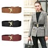 INSPIRE CHIC Women's Snake Textured Print Elastic High Waist Stretchy Slanted Wide Faux Leather Waistbelt - 4 of 4