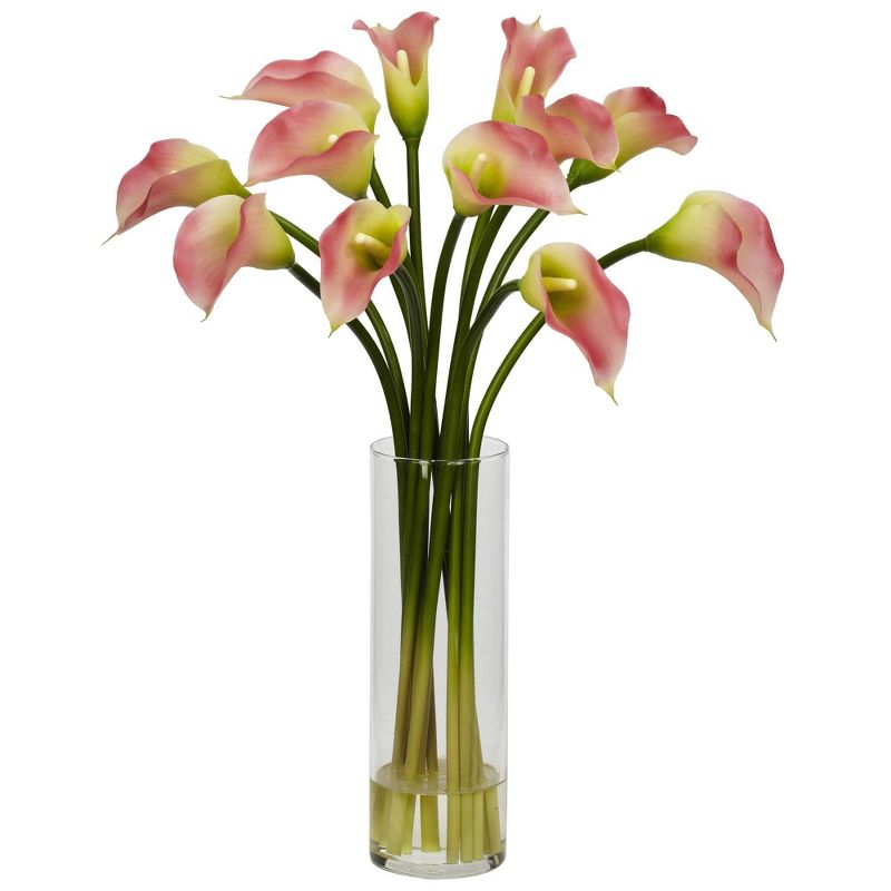 Nearly Natural 20-in Mini Calla Lily Silk Flower Arrangement, 3 of 5