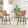 FURNIinspire Dining Chair, Counter Height Bar Stools Set of 2, Modern Barstool Counter Chairs for Dining Room, Brown, 19.3"*15.7"*36" - 2 of 4