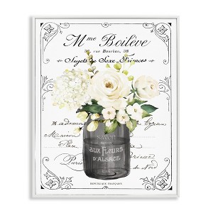 Stupell Industries Vintage Parisian Bathroom Floral Bouquet White Flowers, 14" x 11" - 1 of 4
