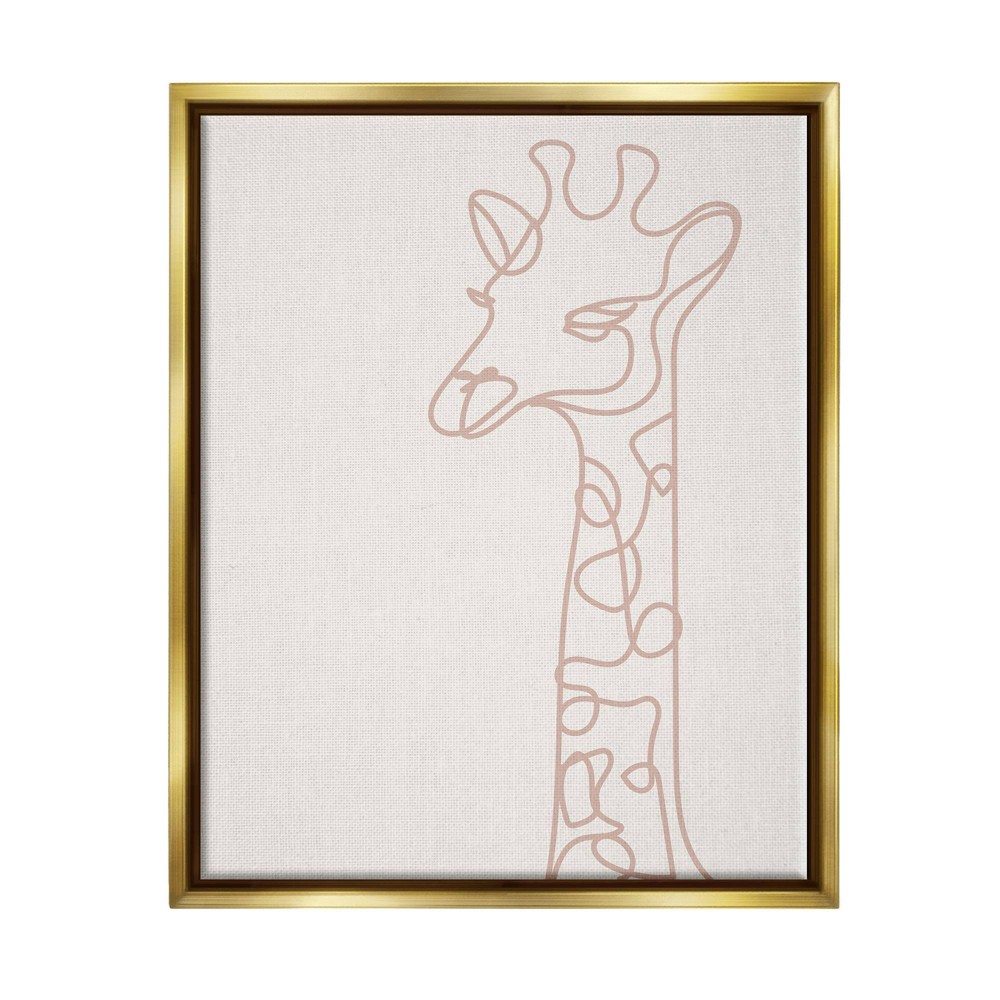 Photos - Other Decoration Wall Art by Melissa Wang Giraffe Line Squiggle Doodle Gold Framed Kids' Floater Canvas - Stupell Industries: Giraffe Framed