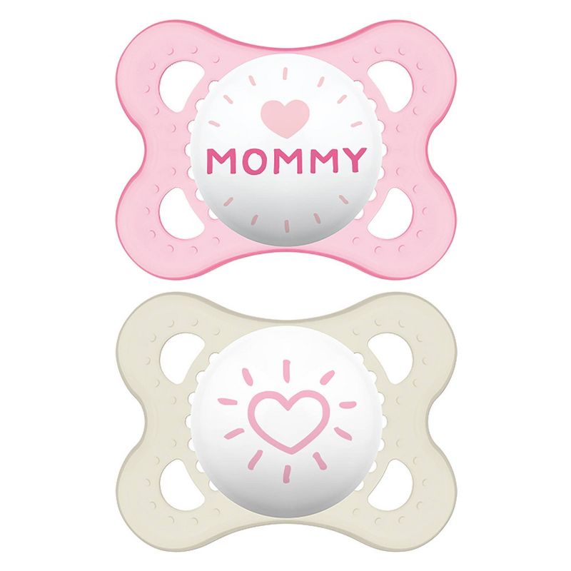 MAM Love &#38; Affection Boys&#39; Pacifier - 0-6 Months - 2ct Pink, 1 of 5