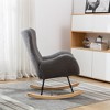 CAVINAS Rocking Chair with High Backrest and Armrests Accent Chair Padded Seat Lounge Chair Living Room Chair - 3 of 4