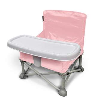 Summer Infant Pop 'N Sit Eat 'N Play Multipurpose Portable Indoor and Outdoor Chair for Playtime with Removable Trays and Travel Bag, Pink