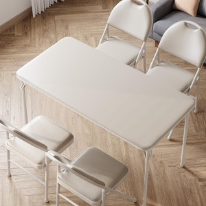 GustoWave 33.6/47 in Square Folding Card Table with PU Cushion - Portable Metal Foldable Table for Games, Camping, Office, and Living Room - 1 of 4