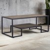 20" Rustic Coffee Table with 1 Tier Shelf and Industrial Style for Living Room or Lounge - 3 of 4