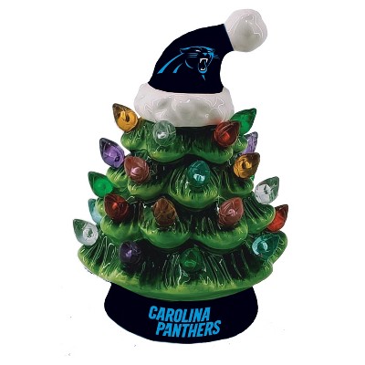 8" LED Ceramic Christmas Tree, Carolina Panthers