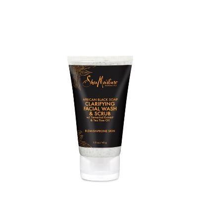 SheaMoisture African Black Soap Clarifying Facial Wash & Scrub - 1.5oz