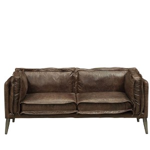 Acme Furniture Porchester Grain Leather Sofa Distress Chocolate - 1 of 4