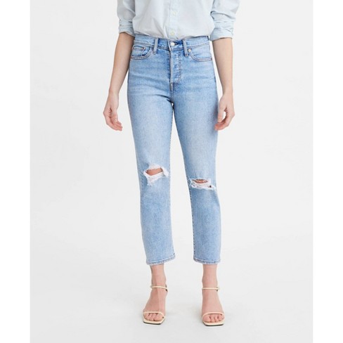 Introducir 81+ imagen levi’s wedgie straight cropped high-waisted jeans