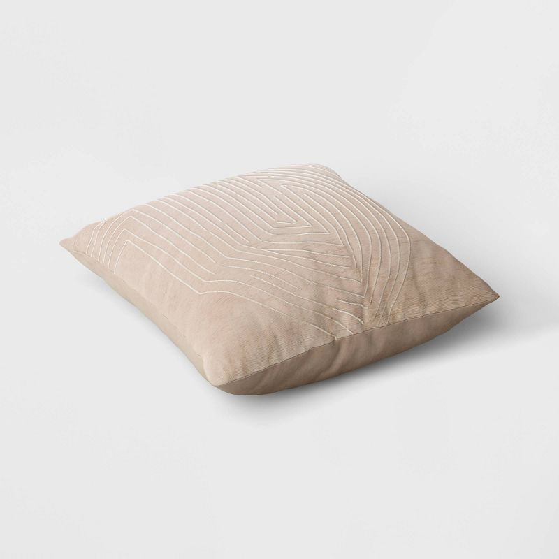 Oversized Geometric Patterned Metallic Embroidered Velvet Square Throw Pillow - Threshold™, 4 of 6