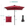 Sonkuki 6.5 FT LED Square Outdoor Patio Umbrella Market Table Umbrella - 3 of 4