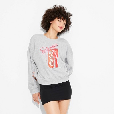 Women's Coca-Cola Bow Graphic Sweatshirt - Gray XS