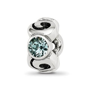 Black Bow Jewelry Sterling Silver December Crystal Birthstone, 3-Stone Bead Charm - 1 of 4
