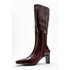 Lume - Burgundy Patent Genuine Leather Block Heel Boot (Women) | Forever & Always Shoes - 4 of 4