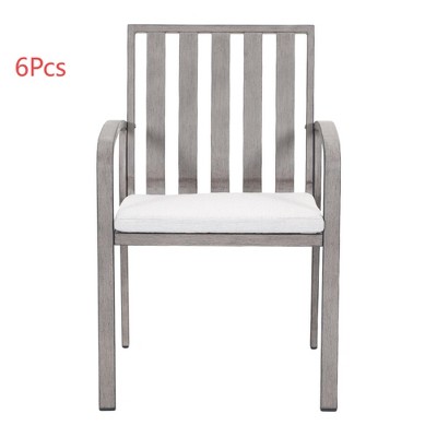 Cesicia 22.8''L x 26.2''W x 35''H 6 Pieces Gray Dining Chairs With Seat Cushion For Dinning rooms