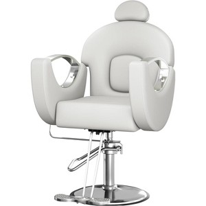 Reclining Salon Barber Chair, 360 Swivel Styling Braiding Hairdresser Chair Hair Salon Chair with Heavy Duty Hydraulic Pump - 1 of 4