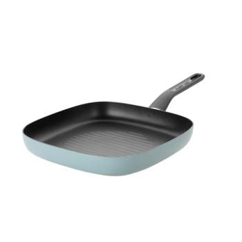11 in Enameled Cast-Iron Series 1000 Grill Pan with Press - Gradated Cobalt  - Tramontina US